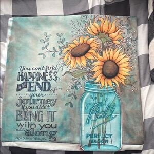 17” Throw pillow cover w/hidden zipper, never used but tiny dot on back